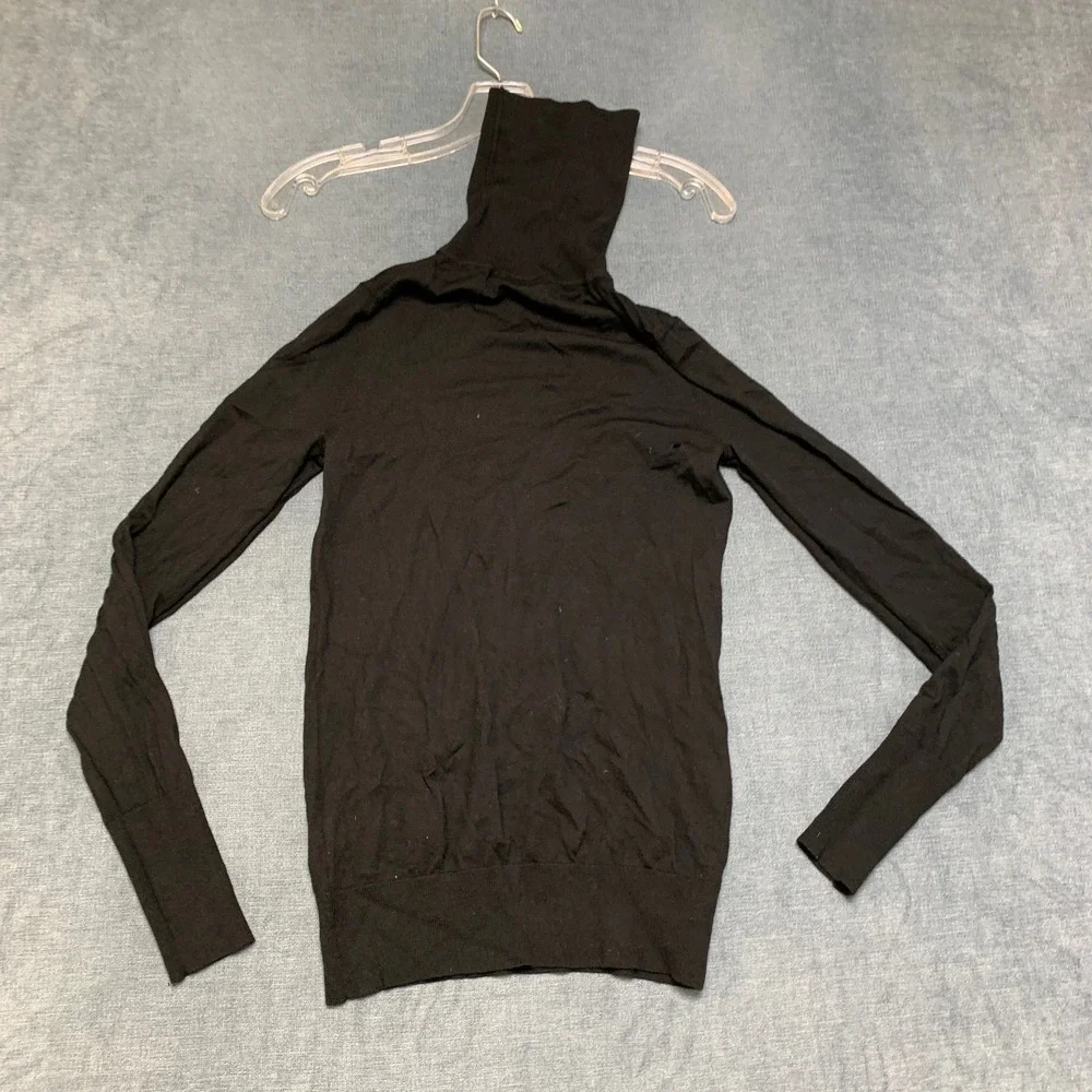 J.Crew Sweater Mens Small Black Turtle Neck Long Sleeve Casual Fit Ribbed Hem